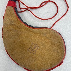 Vintage Bota Suede Leather Water, wine, Bag Canteen 2 Liter
